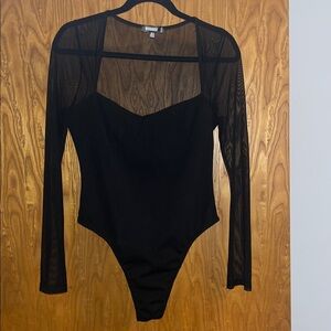 Missguided Sheer Black Bodysuit size 10